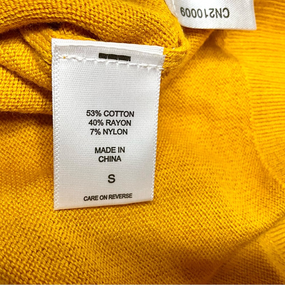 New York & Company Mustard Button-Up Cardigan - Picture 7 of 8